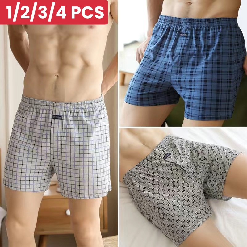 1/2/3/4 pçs plus size M-XXXL a - Boxer Brief Pack Cotton avaliação e preço